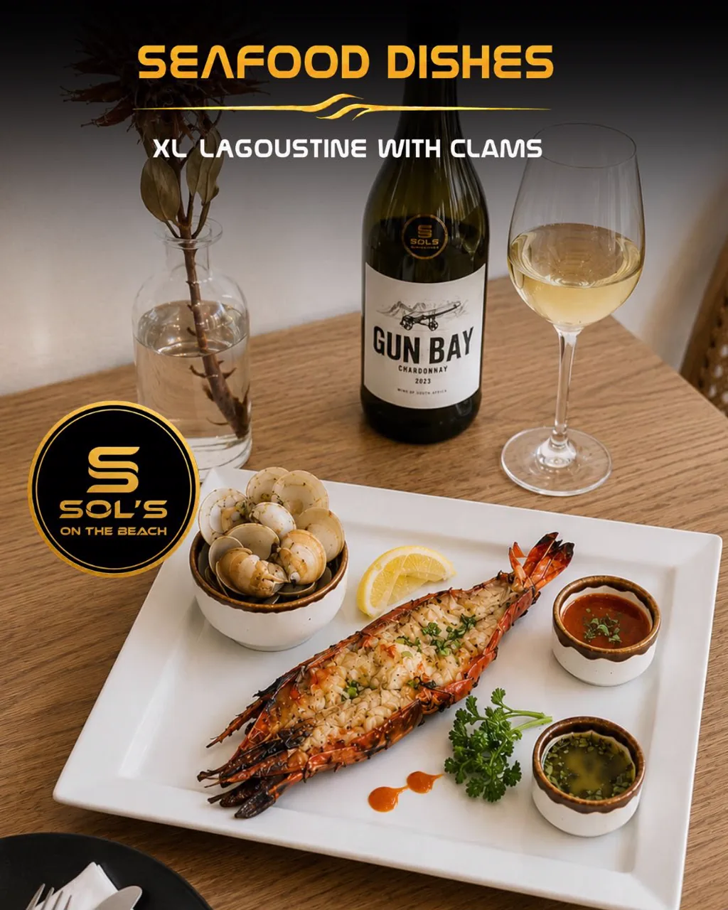 XL langoustine with clams
